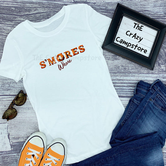 Smores S'mores Whore Ladies Lightweight Tshirt Tee T Shirt S M L XL XXL Funny Camping Novelty