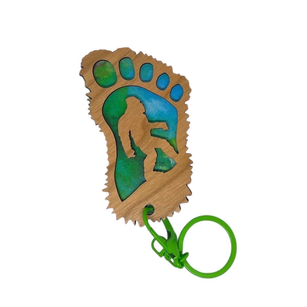 Sasquatch Bigfoot Yeti Keychain Camping Camper