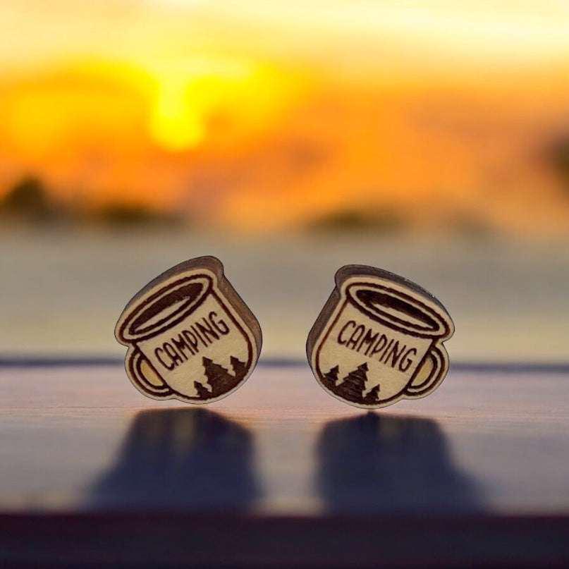 Maple Coffee Mug Wood Earrings