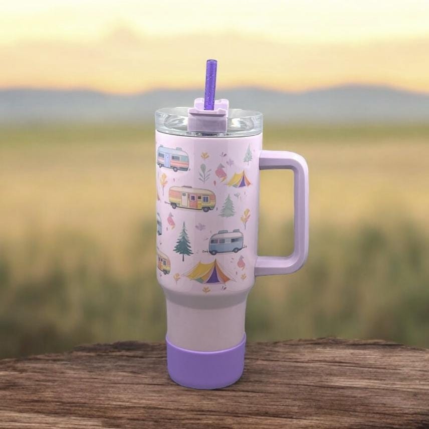 Camper Pastels 40oz Tumbler Lavender