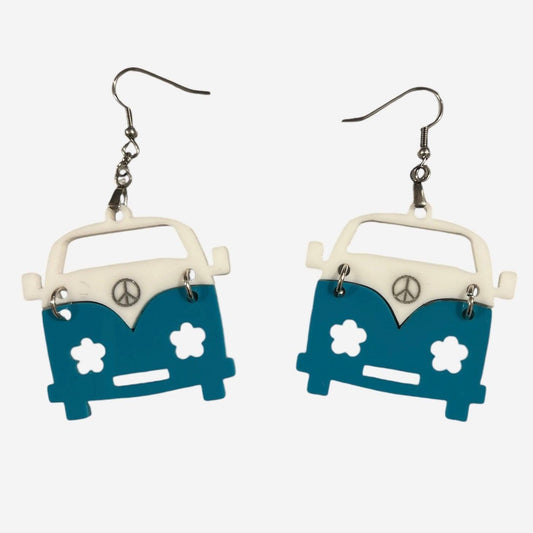 Retro Vanlife Hippie Van Camper Bus Van Earrings