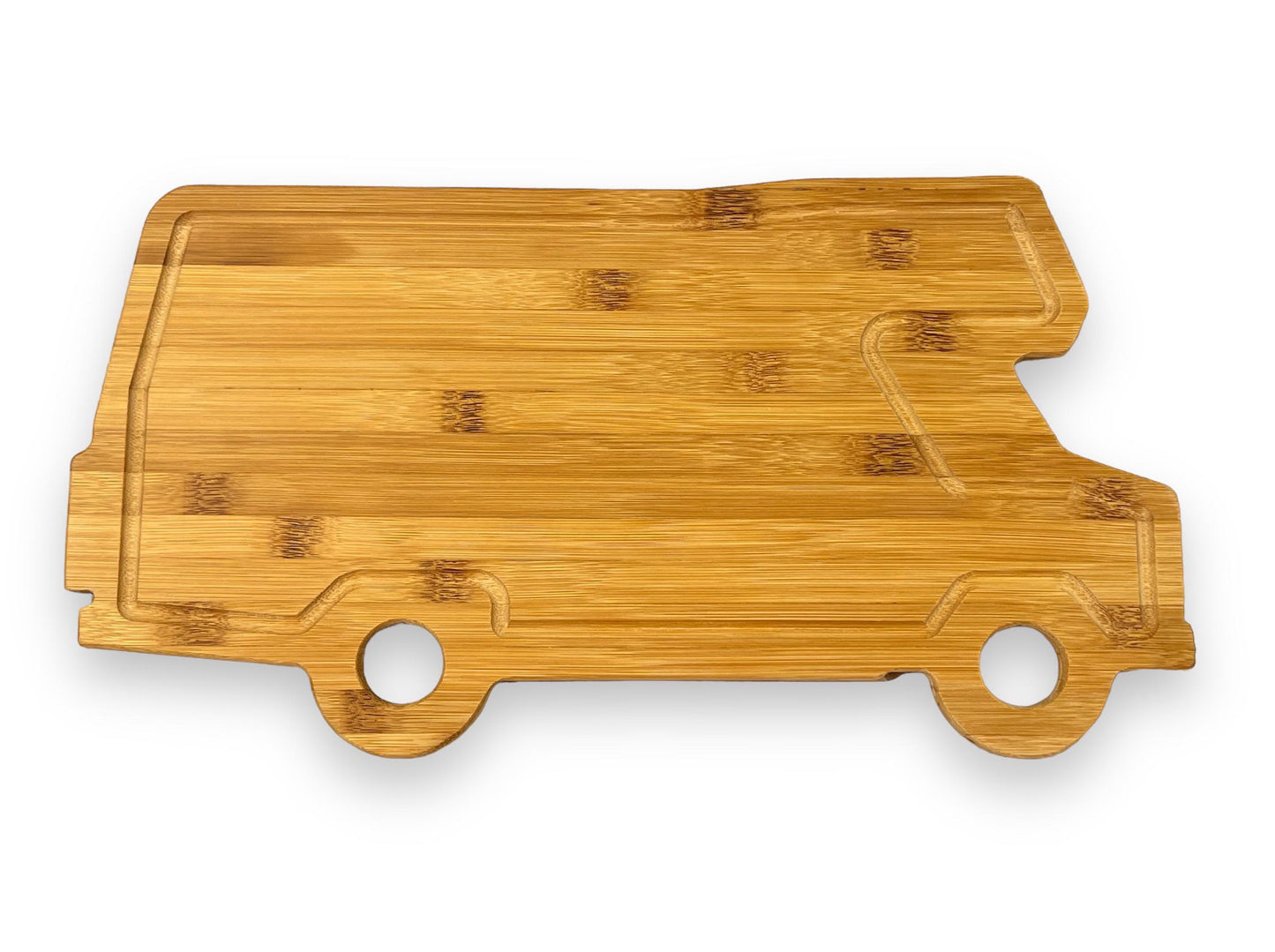 Personalized RV Shaped Bamboo Cutting Charcuterie Motorhome Board